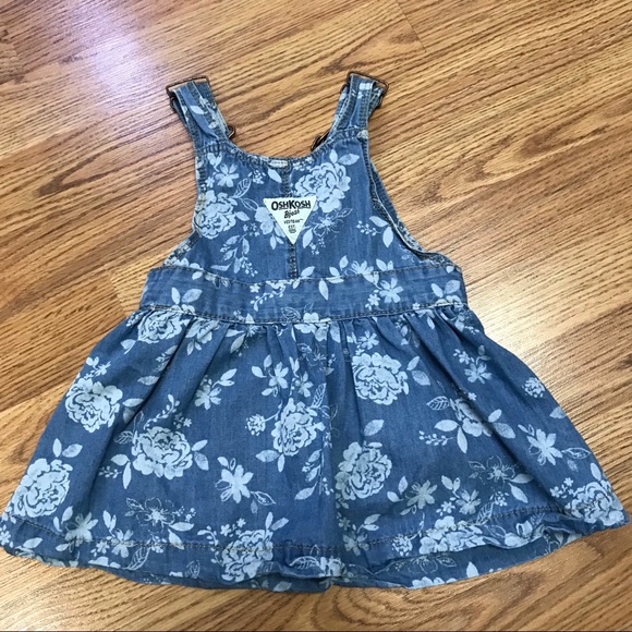 💥BOGO: Oshkosh Chambray Floral Overall Dress - Picture 3 of 4